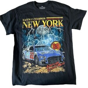 Goodie Two Sleeves Mens Raceway Champion New York Racing Graphic T-Shirt Black M